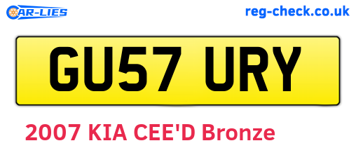 GU57URY are the vehicle registration plates.