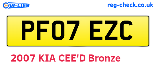 PF07EZC are the vehicle registration plates.