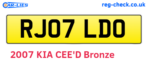 RJ07LDO are the vehicle registration plates.