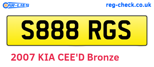 S888RGS are the vehicle registration plates.