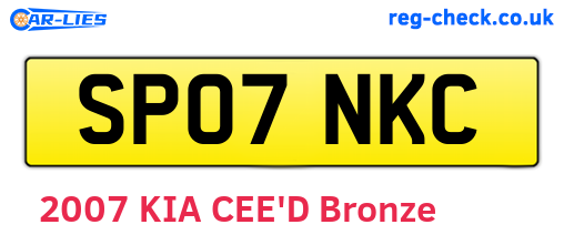 SP07NKC are the vehicle registration plates.