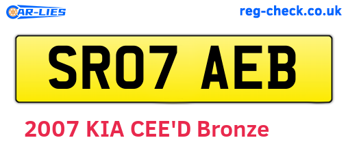 SR07AEB are the vehicle registration plates.