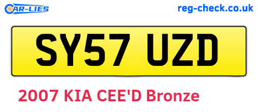 SY57UZD are the vehicle registration plates.