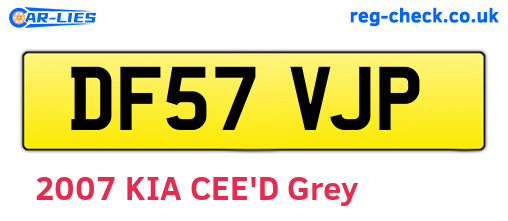 DF57VJP are the vehicle registration plates.