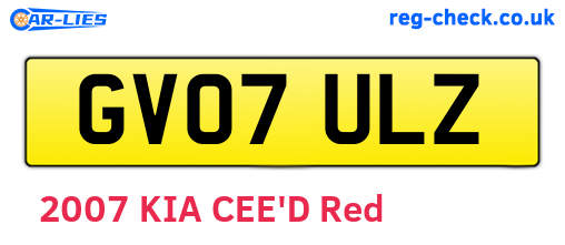 GV07ULZ are the vehicle registration plates.