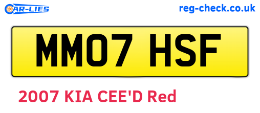 MM07HSF are the vehicle registration plates.