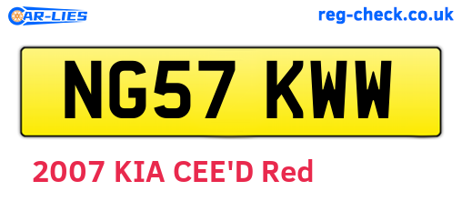 NG57KWW are the vehicle registration plates.