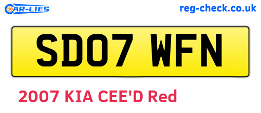SD07WFN are the vehicle registration plates.