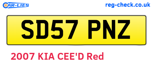 SD57PNZ are the vehicle registration plates.