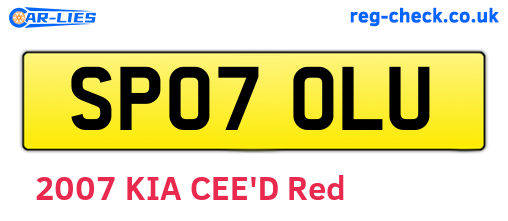 SP07OLU are the vehicle registration plates.