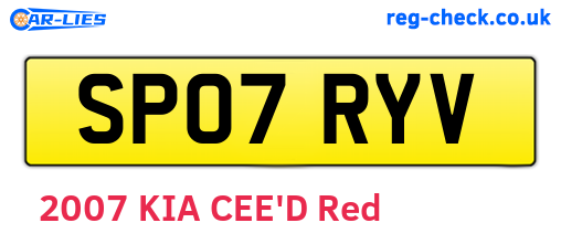 SP07RYV are the vehicle registration plates.