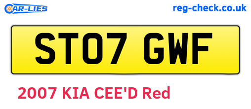 ST07GWF are the vehicle registration plates.