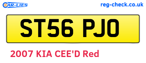 ST56PJO are the vehicle registration plates.