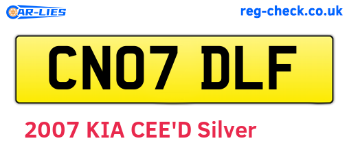 CN07DLF are the vehicle registration plates.