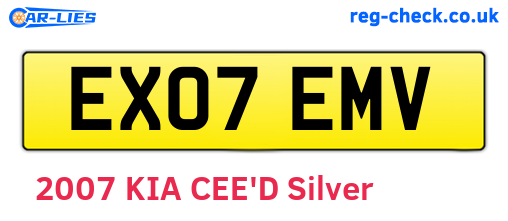 EX07EMV are the vehicle registration plates.