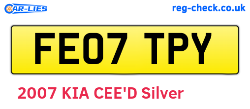 FE07TPY are the vehicle registration plates.