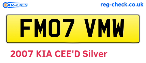 FM07VMW are the vehicle registration plates.