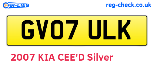 GV07ULK are the vehicle registration plates.