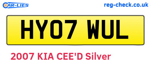 HY07WUL are the vehicle registration plates.