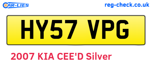 HY57VPG are the vehicle registration plates.