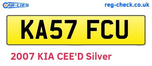 KA57FCU are the vehicle registration plates.