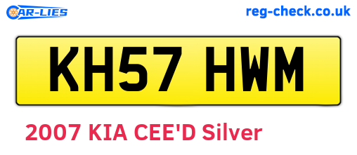 KH57HWM are the vehicle registration plates.
