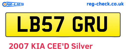 LB57GRU are the vehicle registration plates.