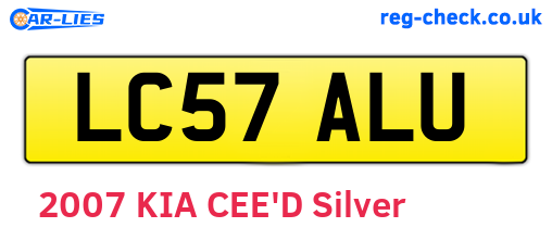 LC57ALU are the vehicle registration plates.