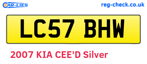 LC57BHW are the vehicle registration plates.