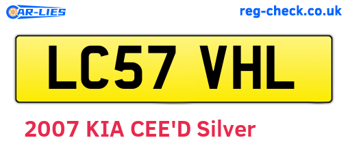 LC57VHL are the vehicle registration plates.