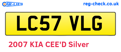 LC57VLG are the vehicle registration plates.