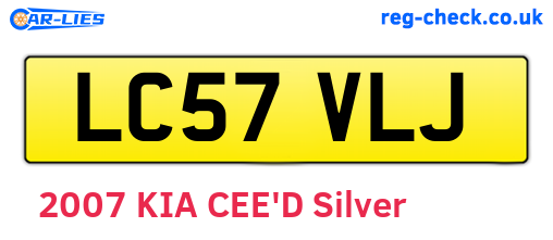 LC57VLJ are the vehicle registration plates.