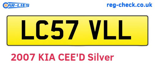LC57VLL are the vehicle registration plates.