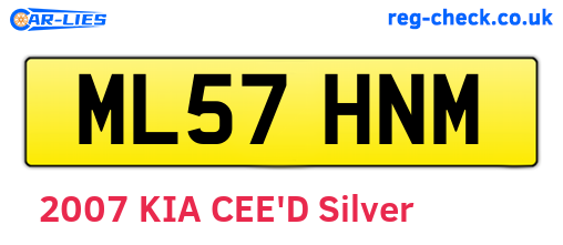ML57HNM are the vehicle registration plates.