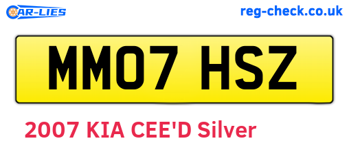 MM07HSZ are the vehicle registration plates.