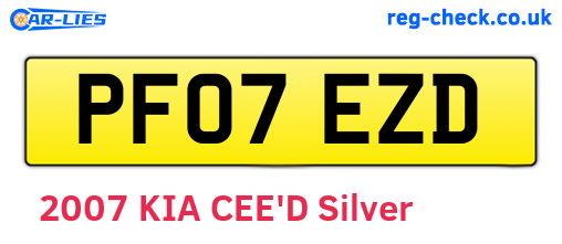 PF07EZD are the vehicle registration plates.