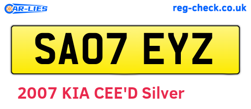 SA07EYZ are the vehicle registration plates.