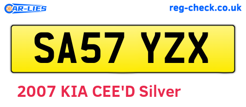 SA57YZX are the vehicle registration plates.