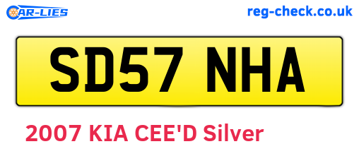 SD57NHA are the vehicle registration plates.