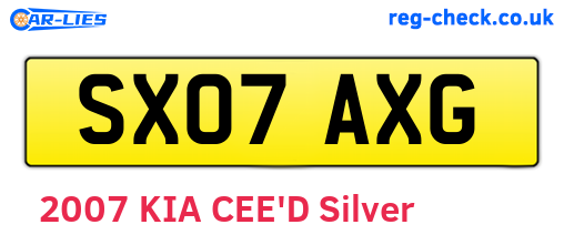 SX07AXG are the vehicle registration plates.