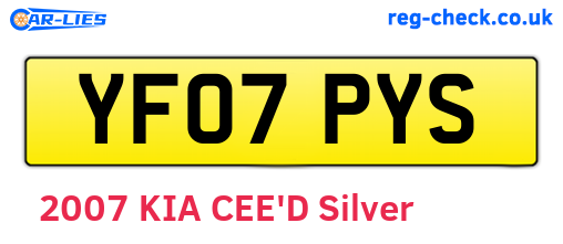 YF07PYS are the vehicle registration plates.