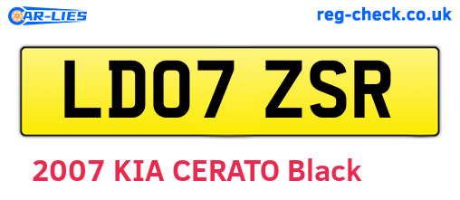 LD07ZSR are the vehicle registration plates.