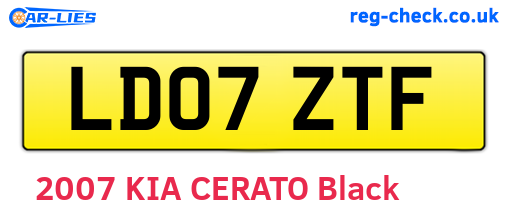 LD07ZTF are the vehicle registration plates.