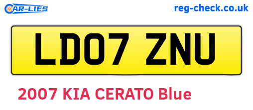 LD07ZNU are the vehicle registration plates.