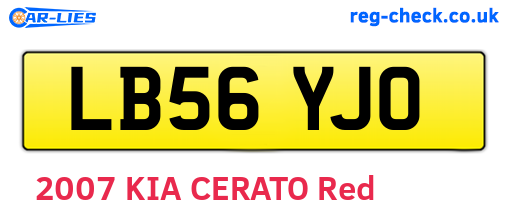 LB56YJO are the vehicle registration plates.