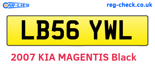 LB56YWL are the vehicle registration plates.
