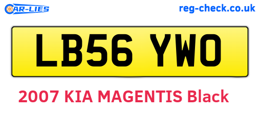 LB56YWO are the vehicle registration plates.