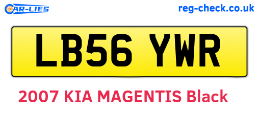LB56YWR are the vehicle registration plates.