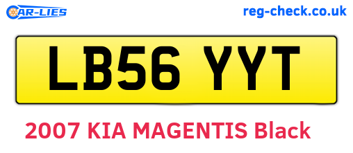 LB56YYT are the vehicle registration plates.