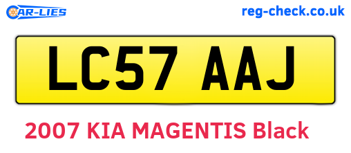 LC57AAJ are the vehicle registration plates.